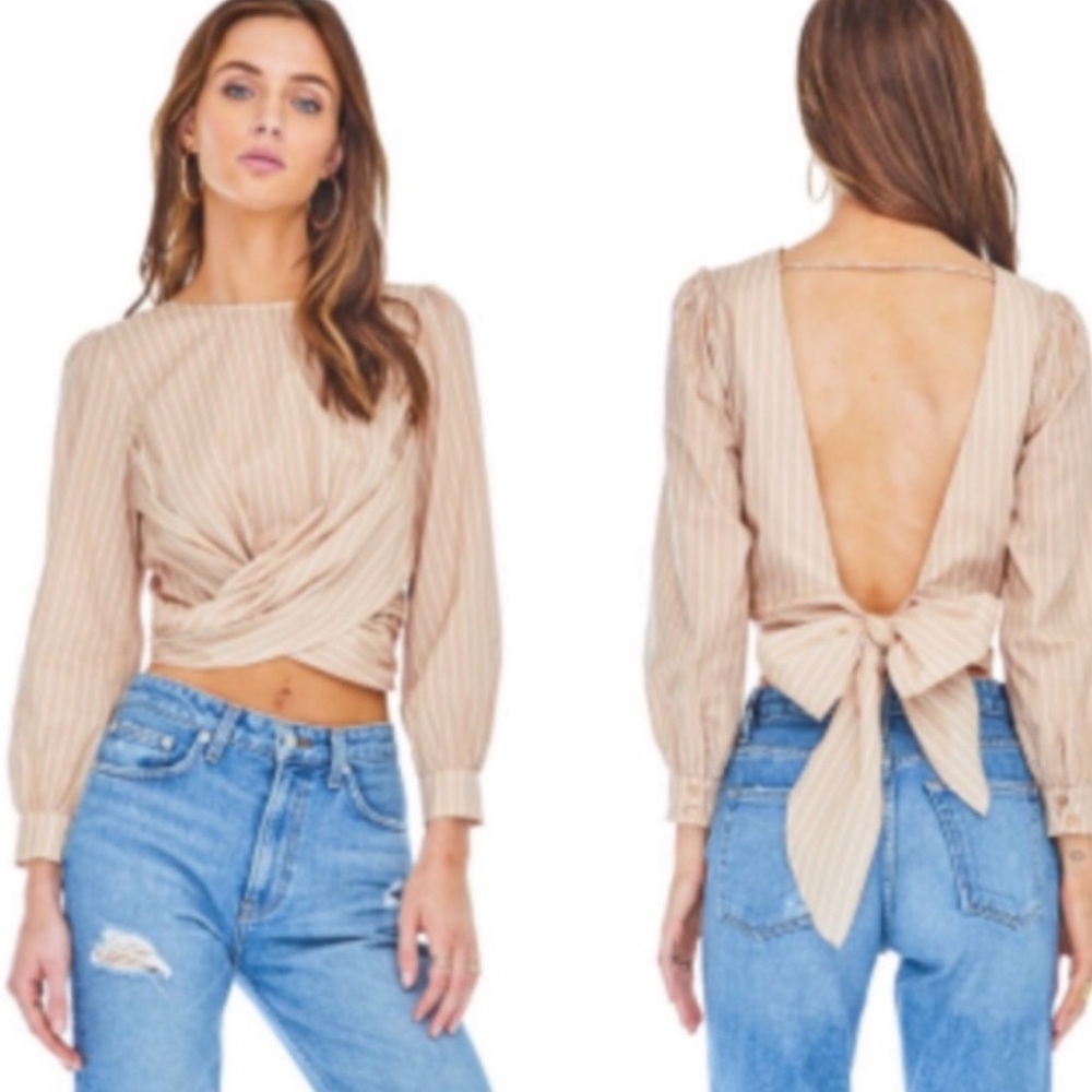 NWOT Astr the label | Sinead open back wrap top